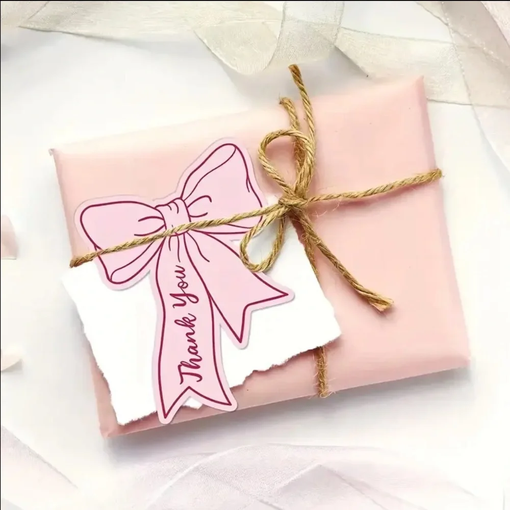 Pink Bow Thank You Cards, NEW, tax deductible, 50 pcs.